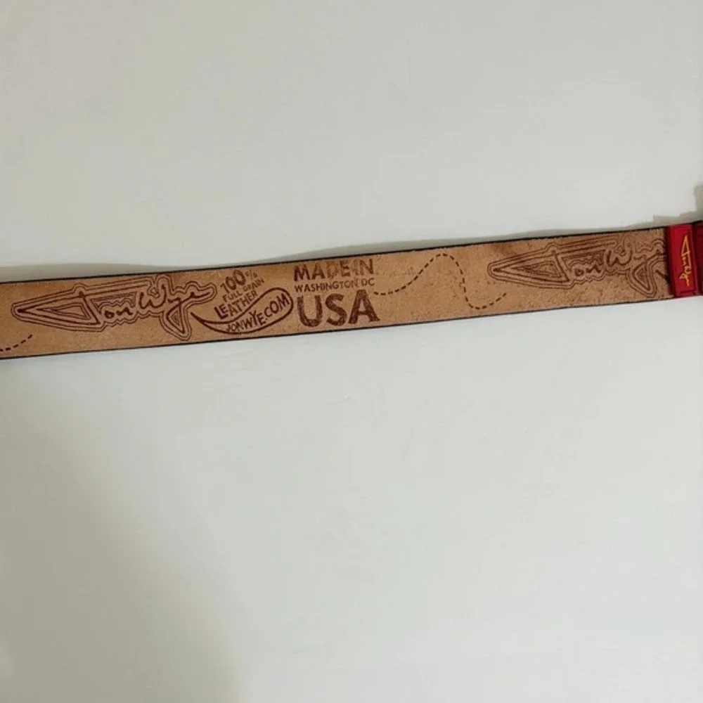Unisex JON WYE Leather Paisley Belt Western‎ Retro Made in USA Men Women 46.5